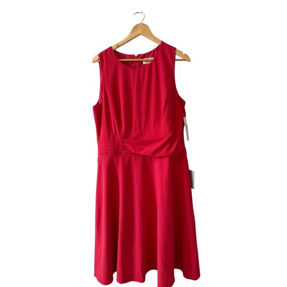 Eliza J Modest Sleeveless Spring Sheath Dress Poppy Red 16 - Picture 2 of 7